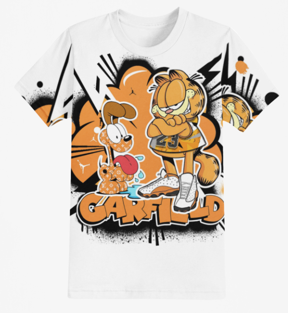 Garfield 13s | All Over | 3D | MUST READ ENTIRE DESCRIPTION | Classic Movie | Custom Cartoon | 80s Babies | The Real Shirt Plug ™