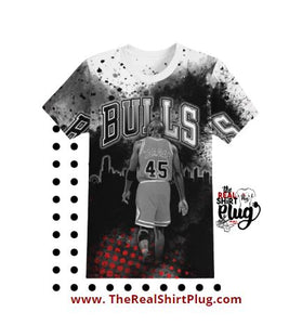 Jordan | Bulls | All Over | 3D | MUST READ ENTIRE DESCRIPTION | Classic Movie | Custom Cartoon | 80s Babies | The Real Shirt Plug ™